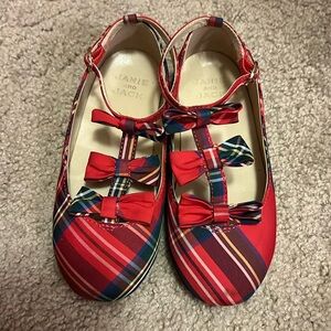 Janie and Jack plaid girl shoes
